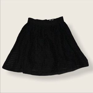 Hypr Sheer Stripe Flair Skirt Small NWT Black